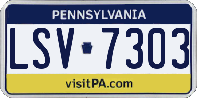 PA license plate LSV7303