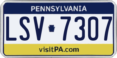 PA license plate LSV7307