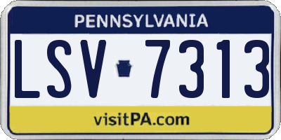 PA license plate LSV7313
