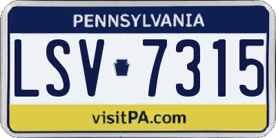 PA license plate LSV7315