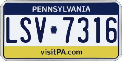 PA license plate LSV7316