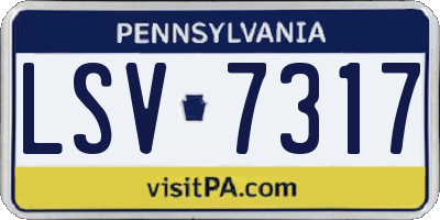PA license plate LSV7317