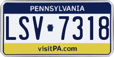 PA license plate LSV7318