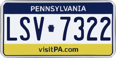PA license plate LSV7322