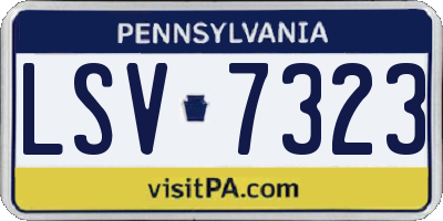 PA license plate LSV7323