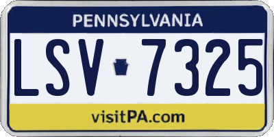 PA license plate LSV7325