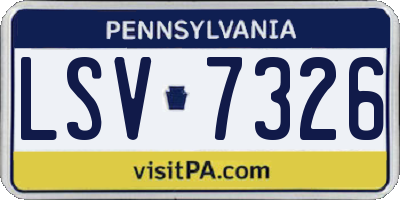 PA license plate LSV7326