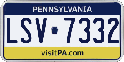 PA license plate LSV7332