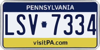 PA license plate LSV7334