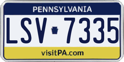 PA license plate LSV7335