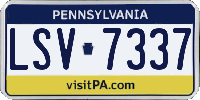 PA license plate LSV7337
