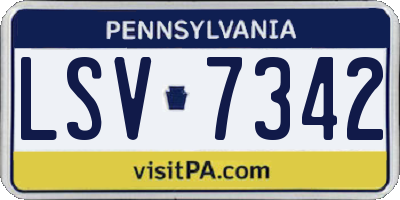 PA license plate LSV7342