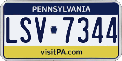 PA license plate LSV7344