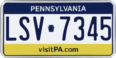 PA license plate LSV7345