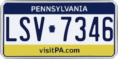 PA license plate LSV7346