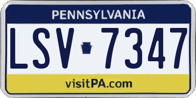 PA license plate LSV7347