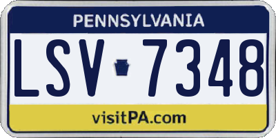 PA license plate LSV7348