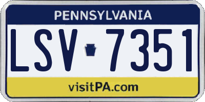 PA license plate LSV7351