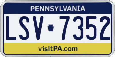 PA license plate LSV7352