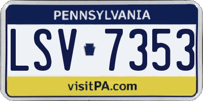 PA license plate LSV7353