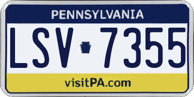 PA license plate LSV7355