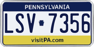 PA license plate LSV7356