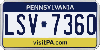 PA license plate LSV7360