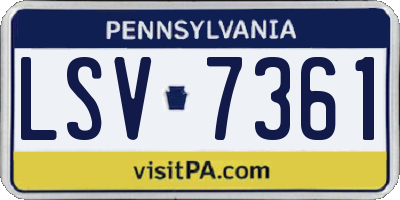 PA license plate LSV7361