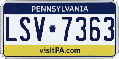 PA license plate LSV7363