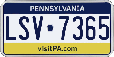 PA license plate LSV7365
