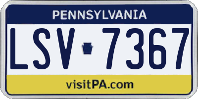 PA license plate LSV7367