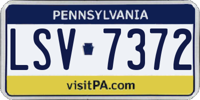PA license plate LSV7372