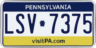 PA license plate LSV7375