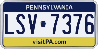 PA license plate LSV7376
