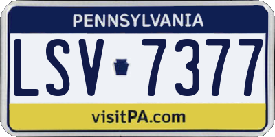 PA license plate LSV7377