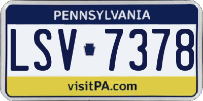PA license plate LSV7378