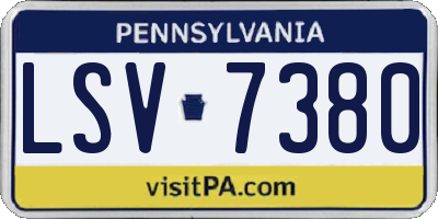PA license plate LSV7380