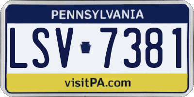 PA license plate LSV7381
