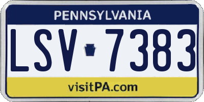 PA license plate LSV7383
