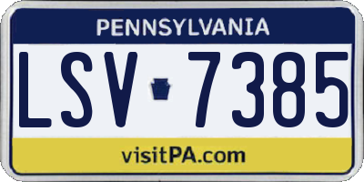 PA license plate LSV7385