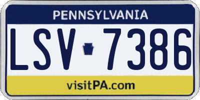 PA license plate LSV7386