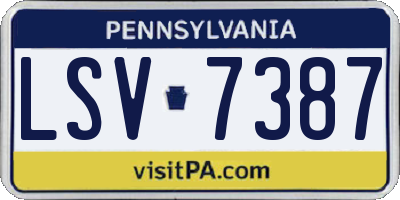 PA license plate LSV7387