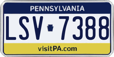 PA license plate LSV7388