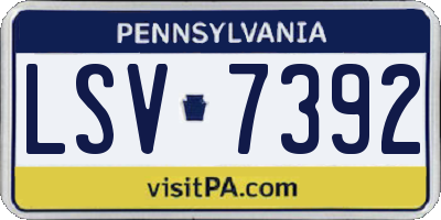 PA license plate LSV7392