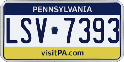 PA license plate LSV7393