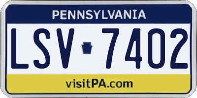 PA license plate LSV7402