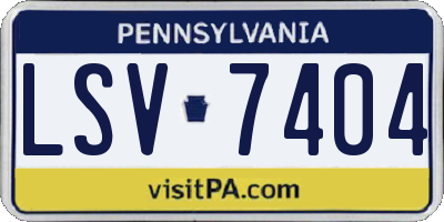 PA license plate LSV7404