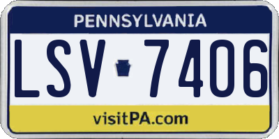 PA license plate LSV7406