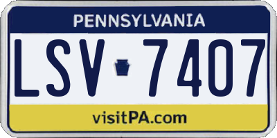 PA license plate LSV7407