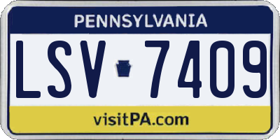 PA license plate LSV7409